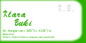 klara buki business card